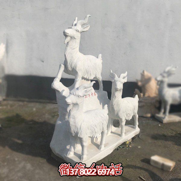 十二生肖石雕擺件，美化園林景觀