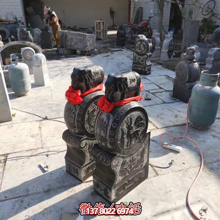 精美大理石仿古舊門墩雕塑，打造完美中式庭院