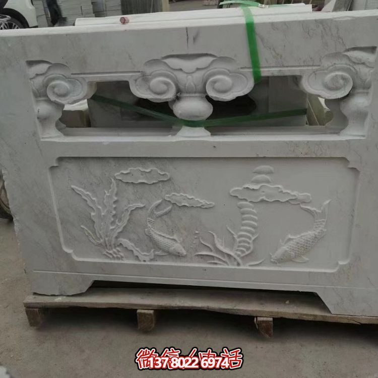 結(jié)合美觀(guān)實(shí)用的漢白玉護(hù)欄擺件