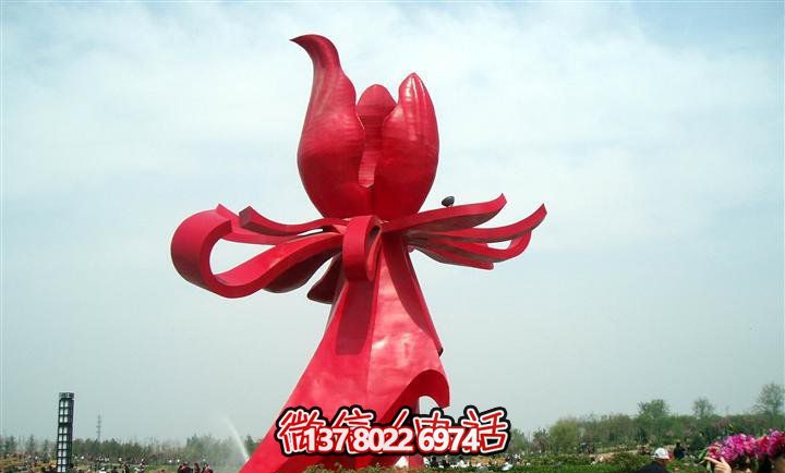 大型紅色不銹鋼雕塑紫荊花，給你的廣場(chǎng)帶來(lái)美景