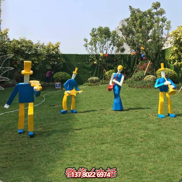 多功能玻璃鋼雕塑，以幾何抽象形態(tài)演奏樂器與人物