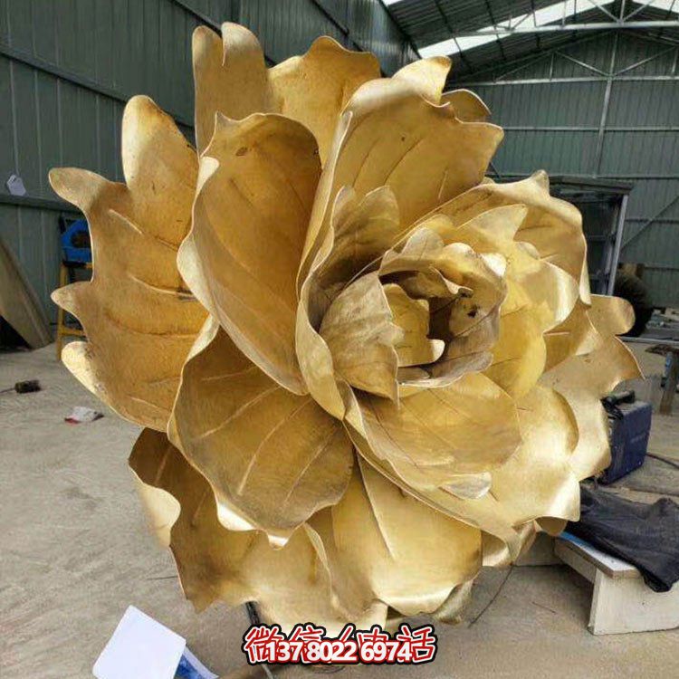 不銹鋼蓮花擺件，彩繪噴漆外觀