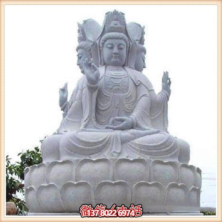 大理石觀音石雕，滴水祈福