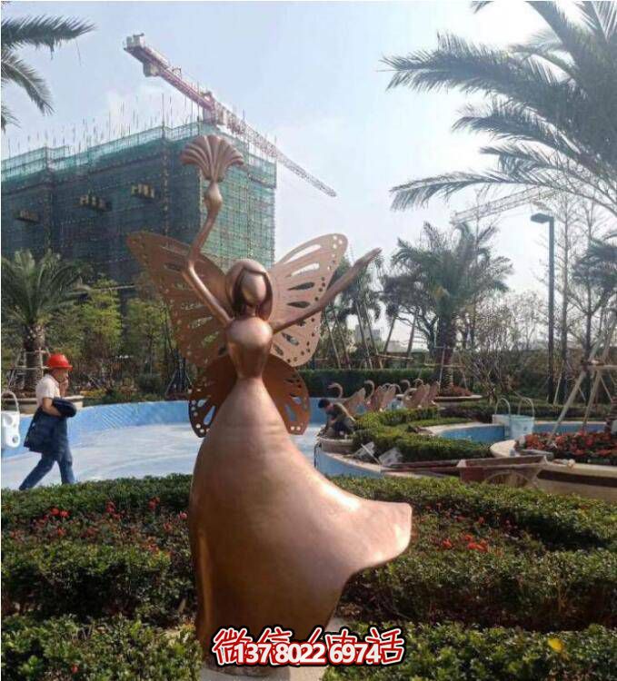 玻璃鋼景區(qū)雕塑，夢(mèng)幻般的仙子、公主、天使、精靈、蝴蝶、小人像
