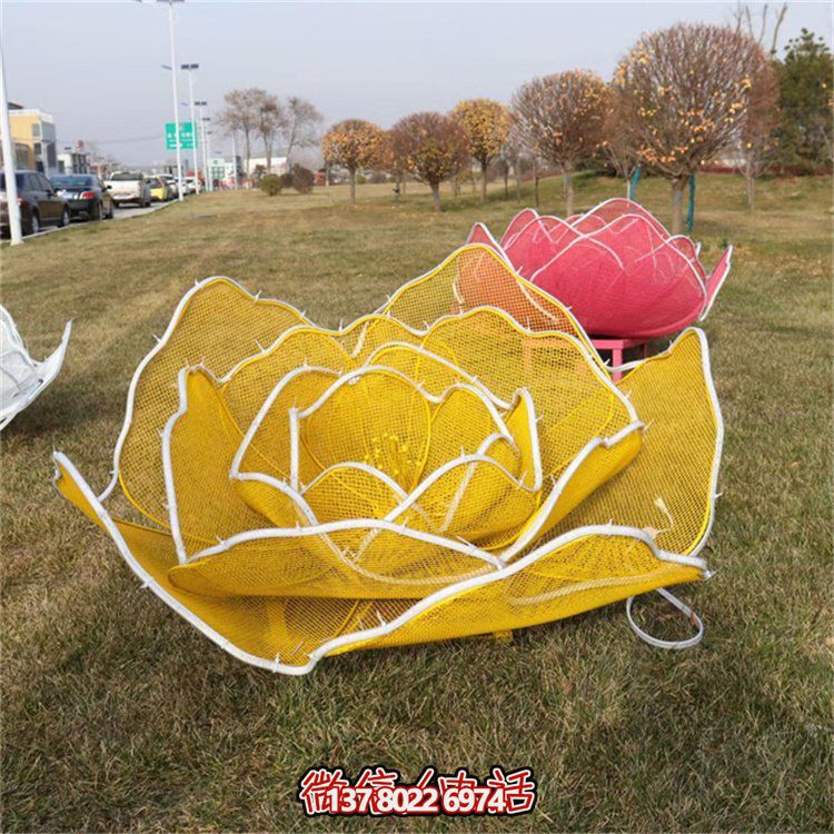 不銹鋼玫瑰花鏤空雕塑擺件，點綴戶外公園花園