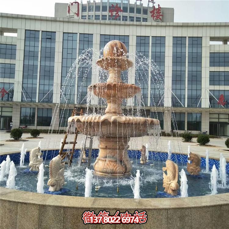 花崗巖歐式風(fēng)水轉(zhuǎn)運(yùn)流水噴泉雕塑