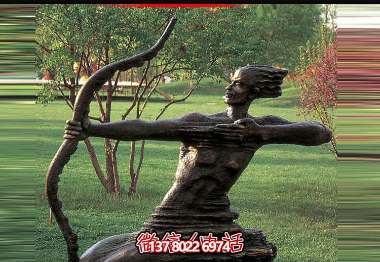 后羿射日雕塑，漆金鑄銅園林景區(qū)裝置