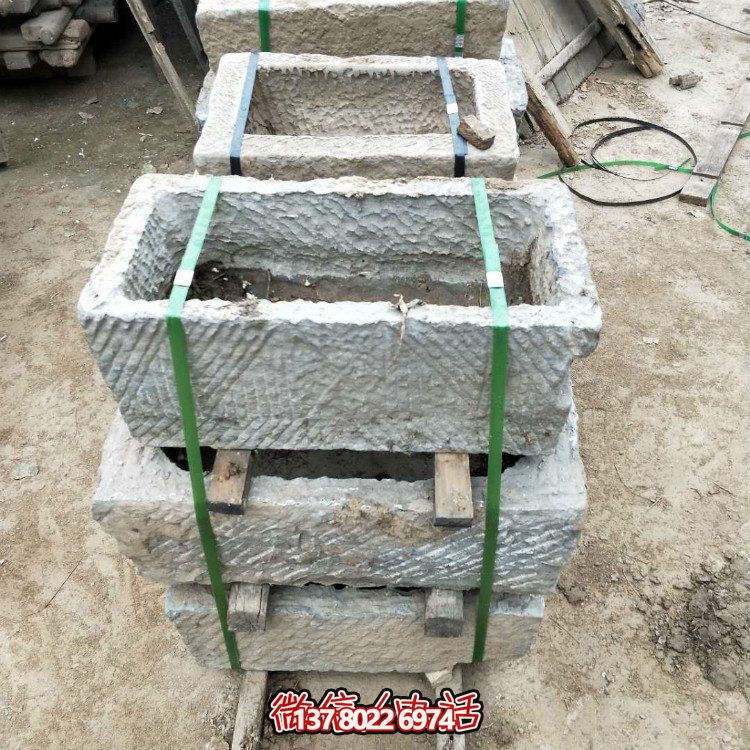 傳統(tǒng)工藝雕刻大理石擺件，點(diǎn)綴老石槽庭院造景