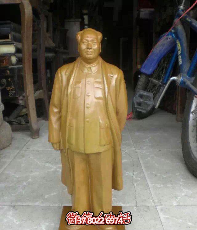 偉人毛澤東雕塑玻璃鋼噴金鎏金戶(hù)外裝飾