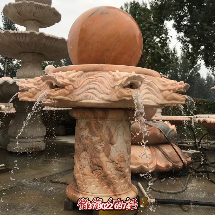 天然紅木雕刻龍頭風(fēng)水球，企業(yè)禮品貼心挑選