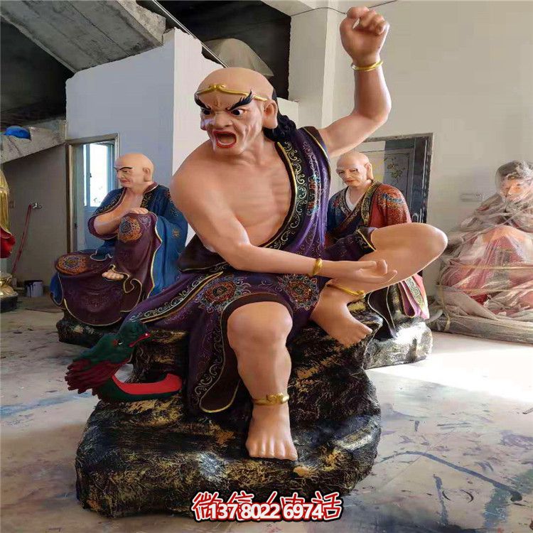 玻璃鋼十八羅漢彩繪雕塑，美麗神圣的景區(qū)裝飾