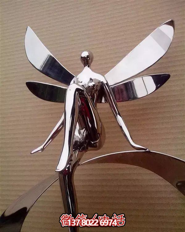 不銹鋼天使抽象雕塑，點(diǎn)亮校園景觀