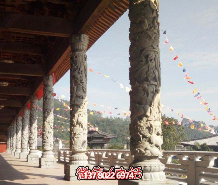 傳承古典藝術(shù)，精美石雕龍柱漢白玉浮雕