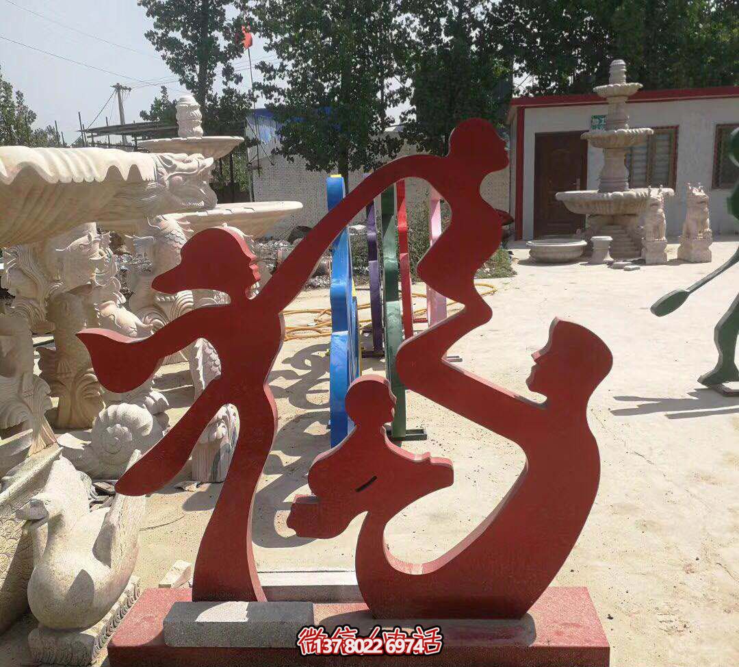 不銹鋼創(chuàng)意福字雕塑，點亮公園里的每一個角落