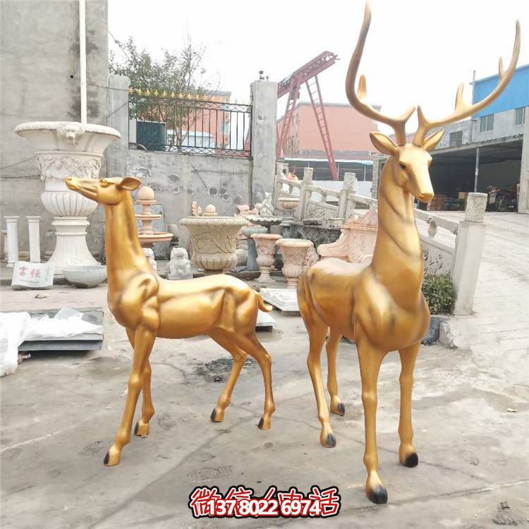 高雅優(yōu)美的梅花鹿雕塑，提升小區(qū)、別墅及戶外景觀美感