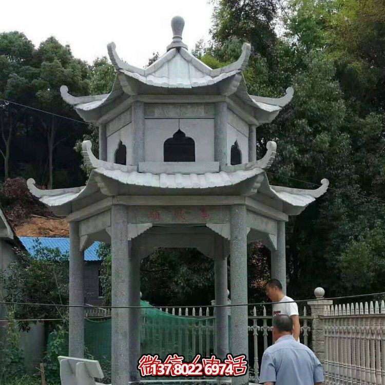 大型石雕涼亭，精美的室外裝飾