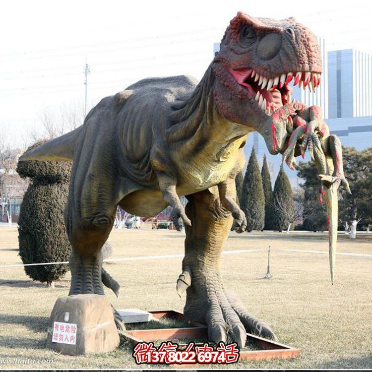 玻璃鋼仿真恐龍雕像，為動物園、園林等戶外場所擺放