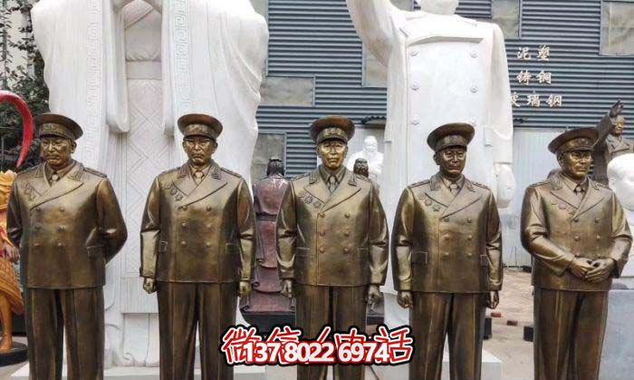 不銹鋼仿銅雕塑十大元帥雕像，精彩綻放在廣場