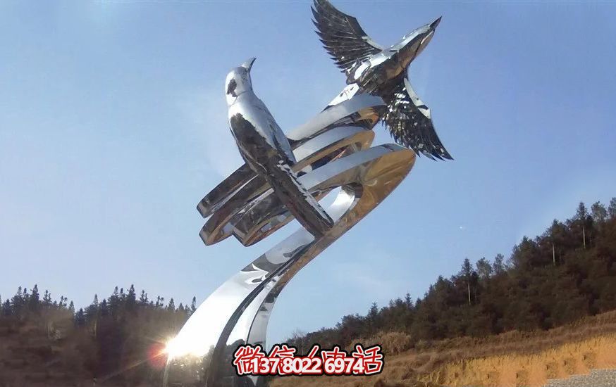 不銹鋼和平鴿雕塑，營造和諧的園林景觀