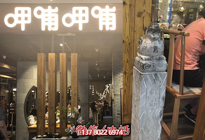 馬柱雕塑，為飯店室內(nèi)裝飾添彩