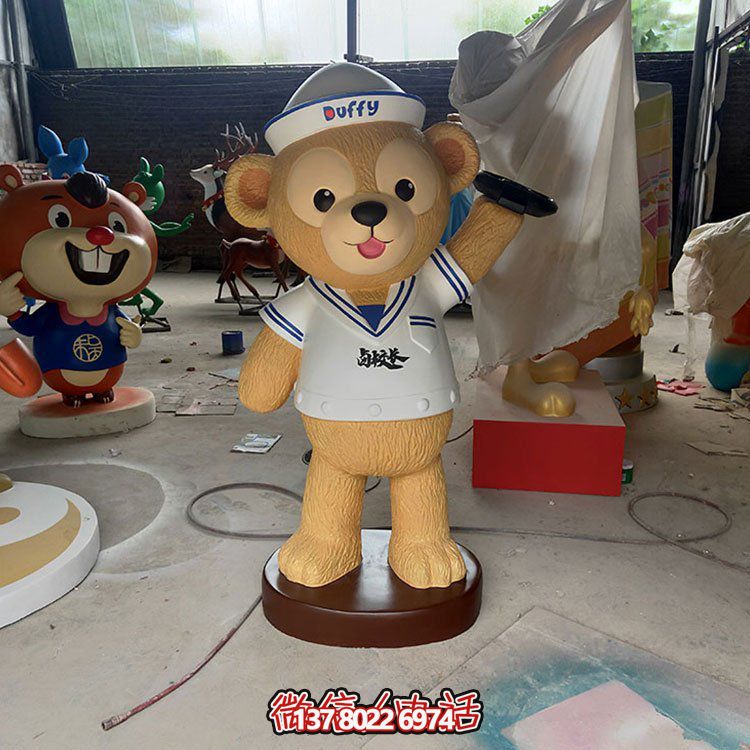 玻璃鋼卡通熊雕塑，點綴戶外園林景觀