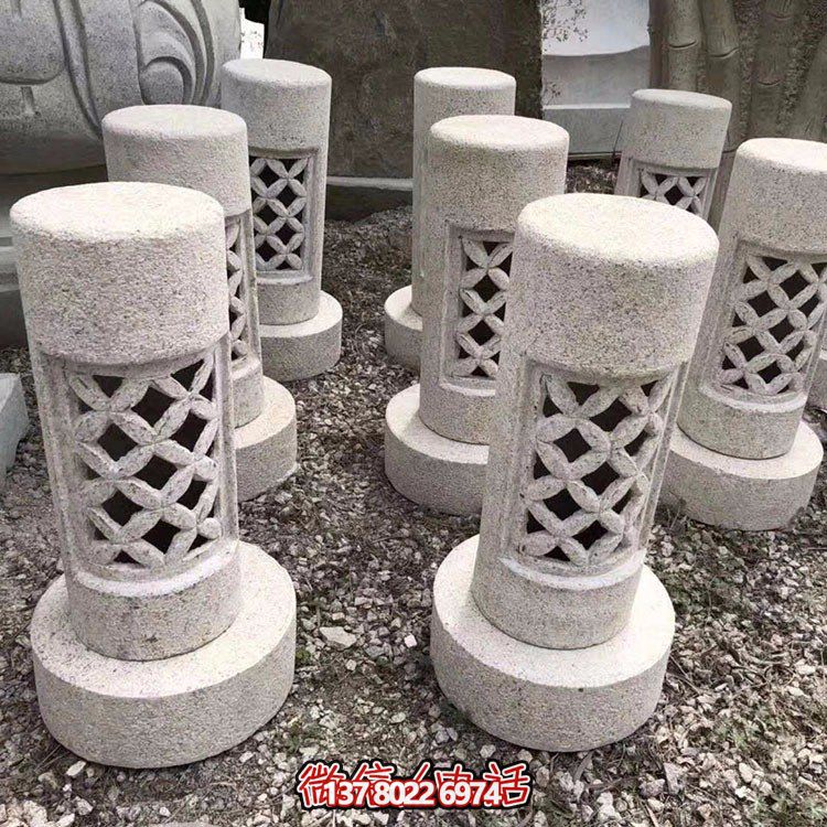 精美花崗巖石燈，燈具雕刻園林環(huán)境裝飾
