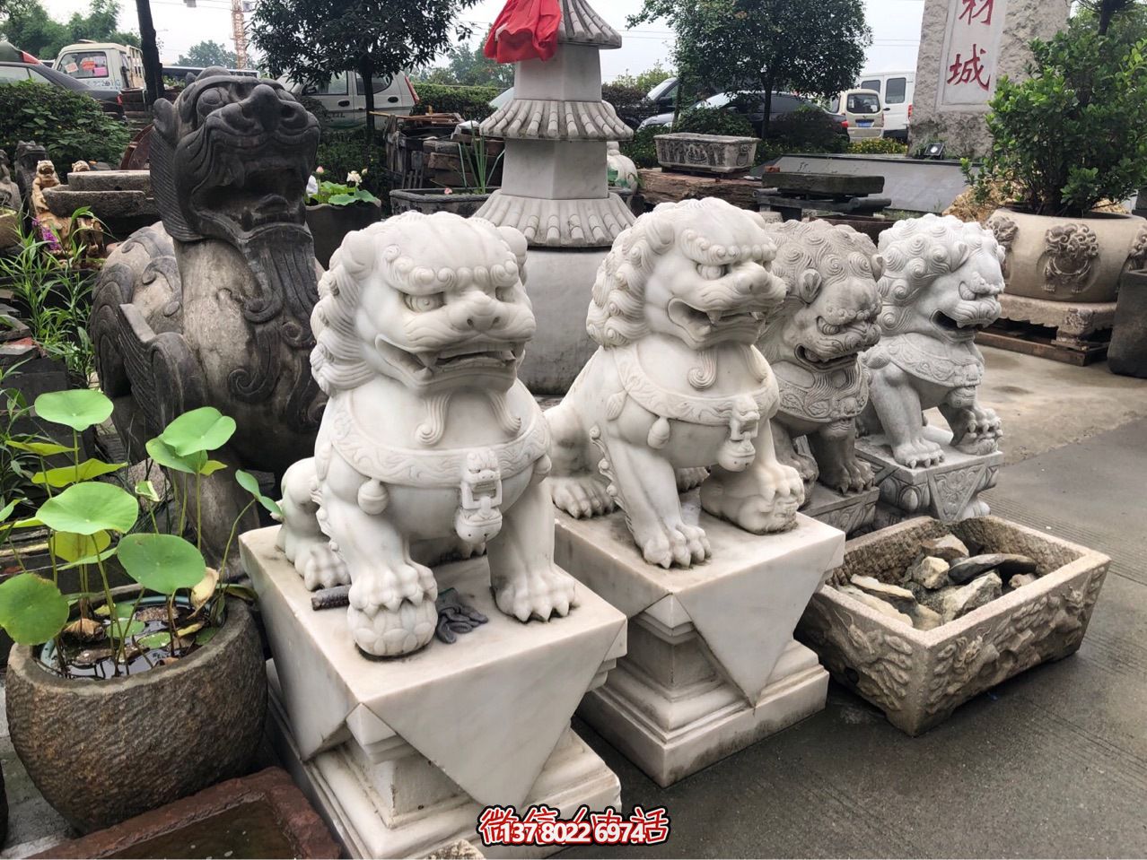 精美獅子雕塑，企業(yè)招財(cái)納福