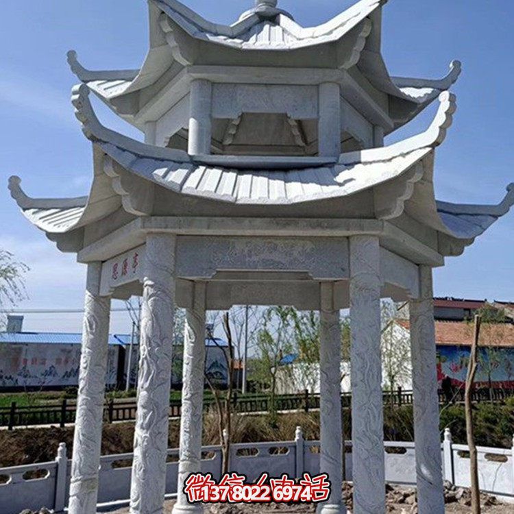 精美大理石石雕涼亭，打造完美的戶外園林景觀