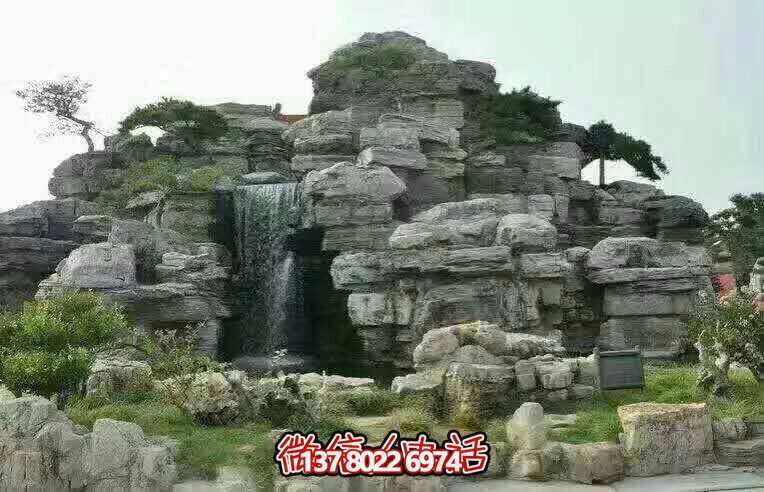 精美的景區(qū)園林，完美的假山流水擺放