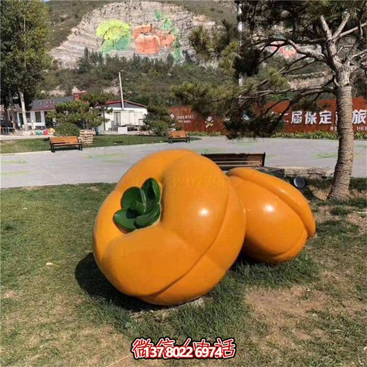 藝術(shù)品級(jí)仿真柿子雕塑，室外大型玻璃鋼裝飾園林