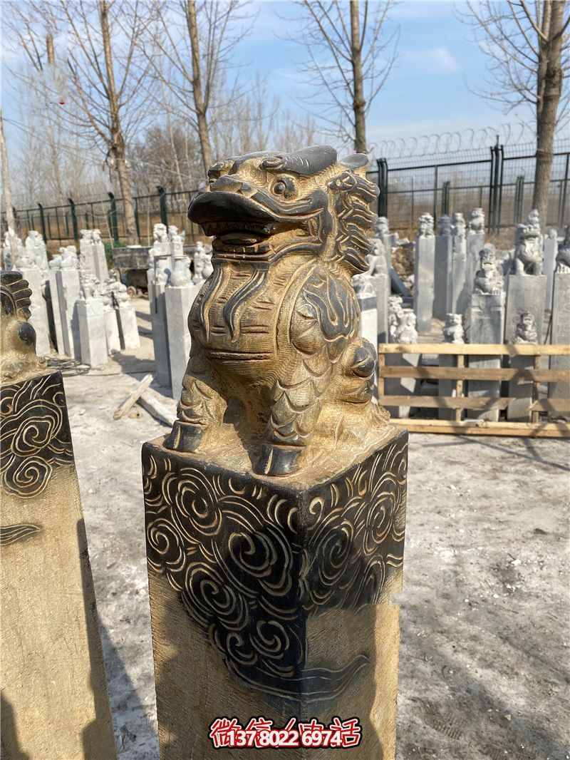 傳統(tǒng)風(fēng)格古典庭院——祥云環(huán)繞、大理石拴馬柱