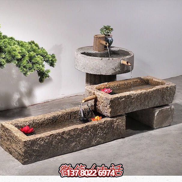 石槽組合戶外魚缸，完美景觀美化家居養(yǎng)魚空間