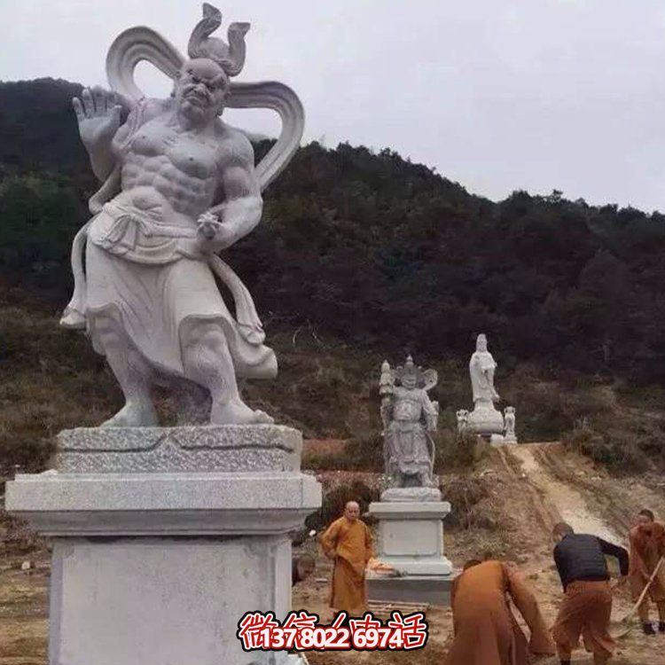 精美大理石景觀雕塑，體現(xiàn)四大金剛之美