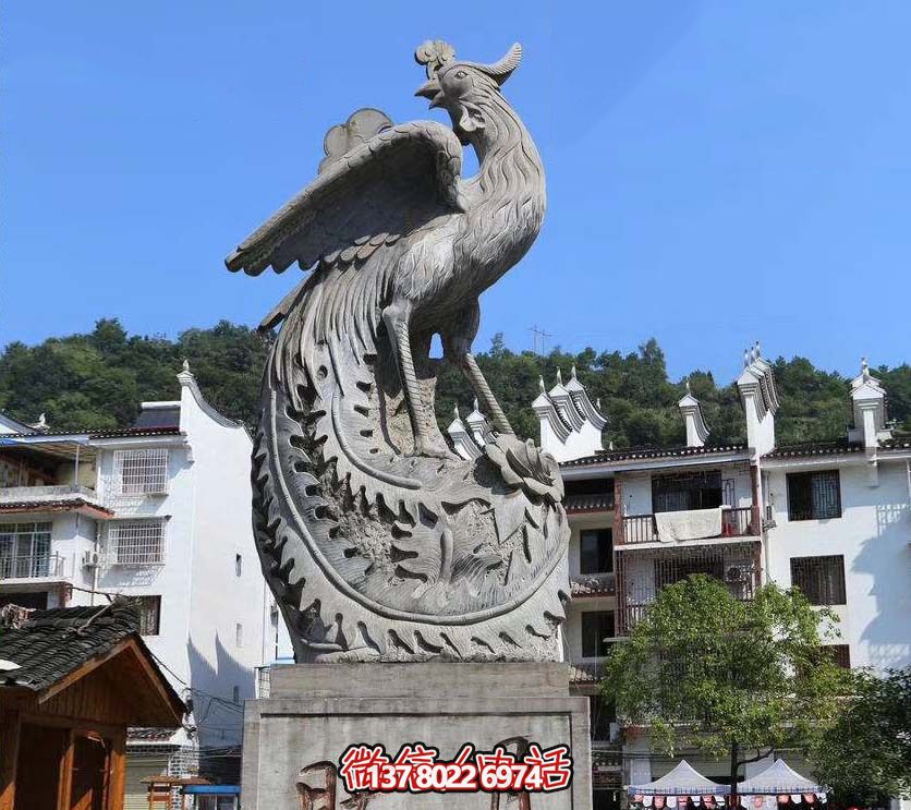 鳳凰雕塑，給公園帶來靈動之美