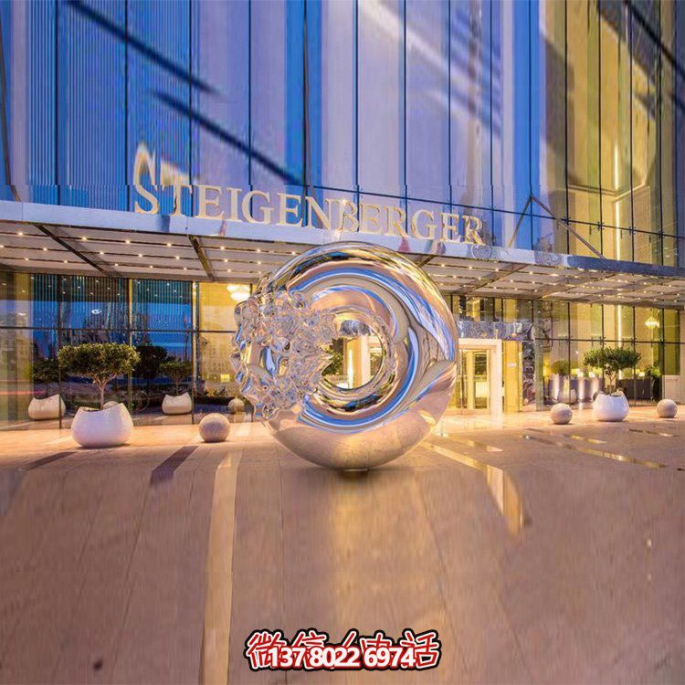 不銹鋼抽象圓環(huán)造型藝術(shù)戶外商業(yè)廣場(chǎng)擺件