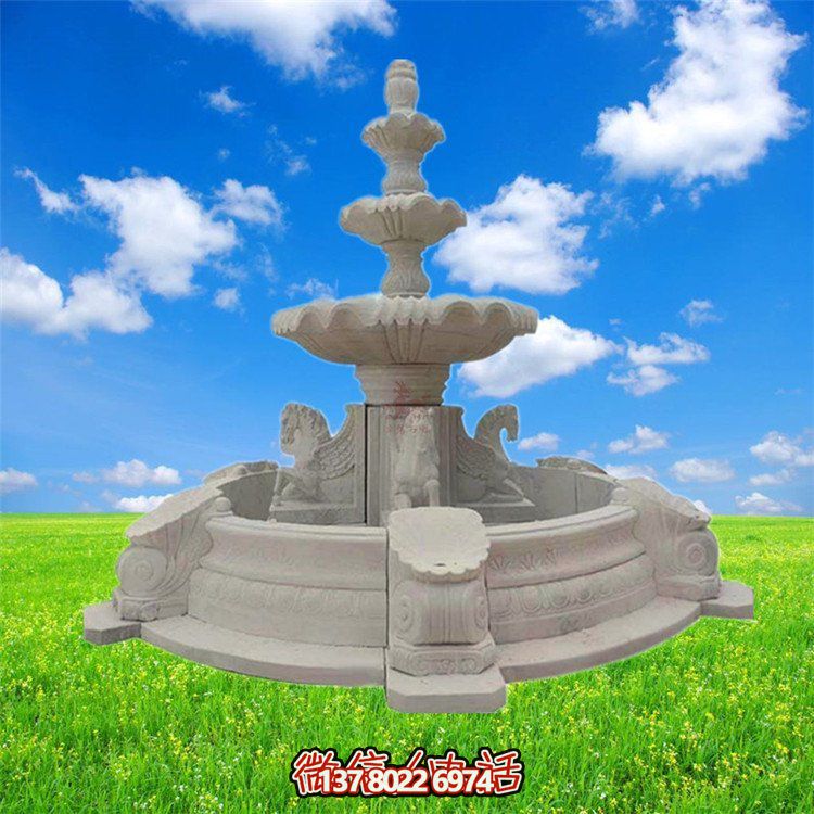 精美石雕噴泉，點(diǎn)綴大理園林之美