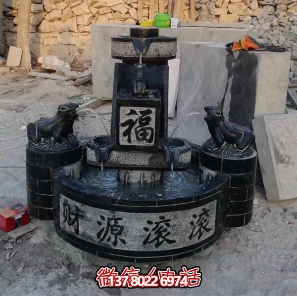 大理石雕刻造景擺件，營造室外庭院財(cái)源滾滾流水水