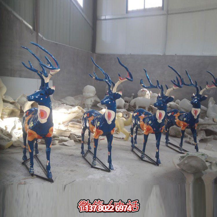 玻璃鋼梅花鹿彩繪擺件，把園林景觀裝點(diǎn)出夢(mèng)幻色彩