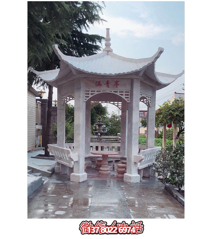 仿古大理石涼亭，美化花園景觀