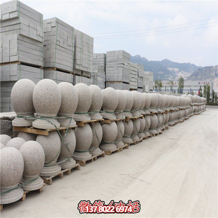 芝麻白花崗巖路障，安全擋車，雅觀景觀