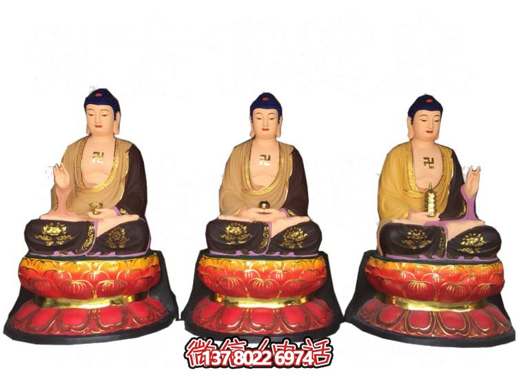 玻璃鋼仿真彩繪如來佛祖供奉雕塑，擁有神秘而又寧靜的氣息