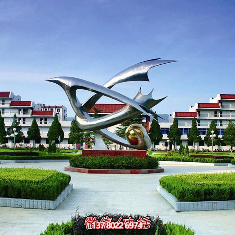 小區(qū)不銹鋼廣場(chǎng)中心大型異性景觀雕塑
