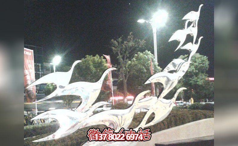 公園不銹鋼白鋼動(dòng)物大雁雕塑 公園不銹鋼白鋼動(dòng)物大雁雕塑