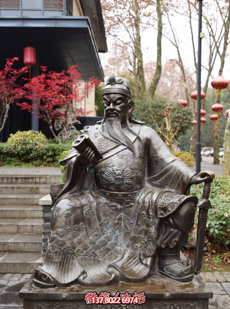 戶(hù)外景區(qū)看書(shū)的銅雕關(guān)公雕塑 戶(hù)外景區(qū)看書(shū)的銅雕關(guān)公雕塑
