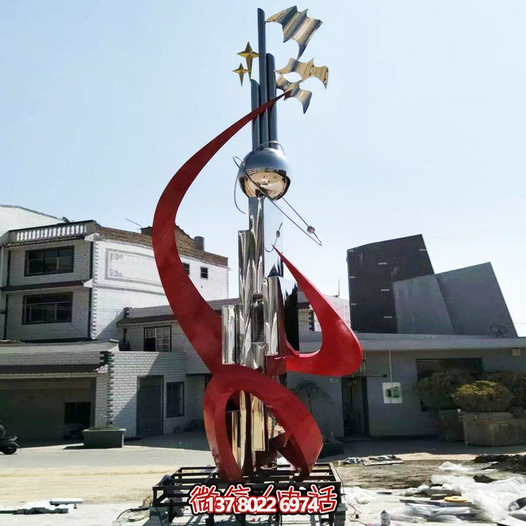 校園不銹鋼創(chuàng)意景觀標志雕塑