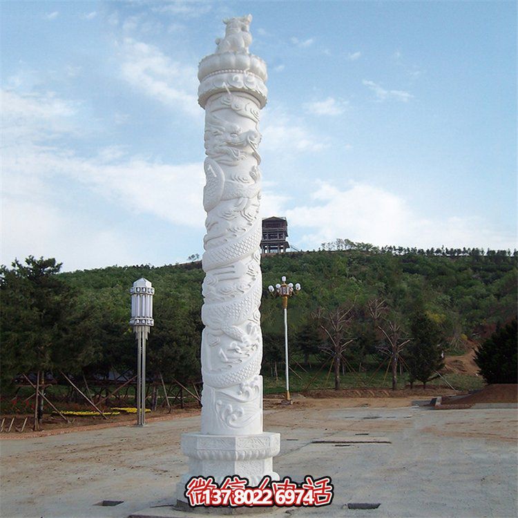大型戶(hù)外園林浮雕龍柱