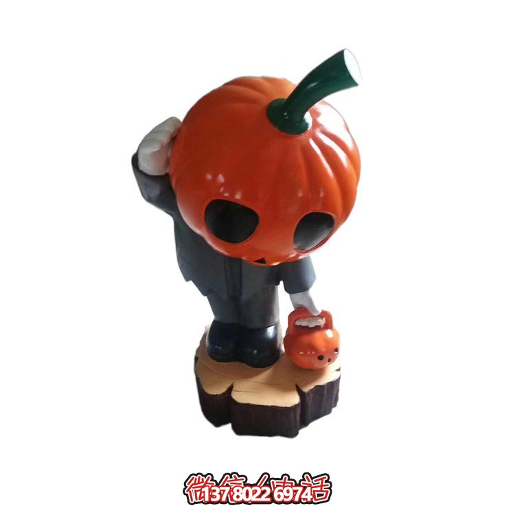 商場(chǎng)擺放萬圣節(jié)主題玻璃鋼卡通南瓜公仔小品