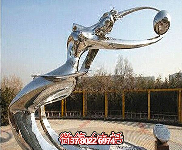 公園廣場(chǎng)抽象女人投球雕塑戶外景觀球體雕塑