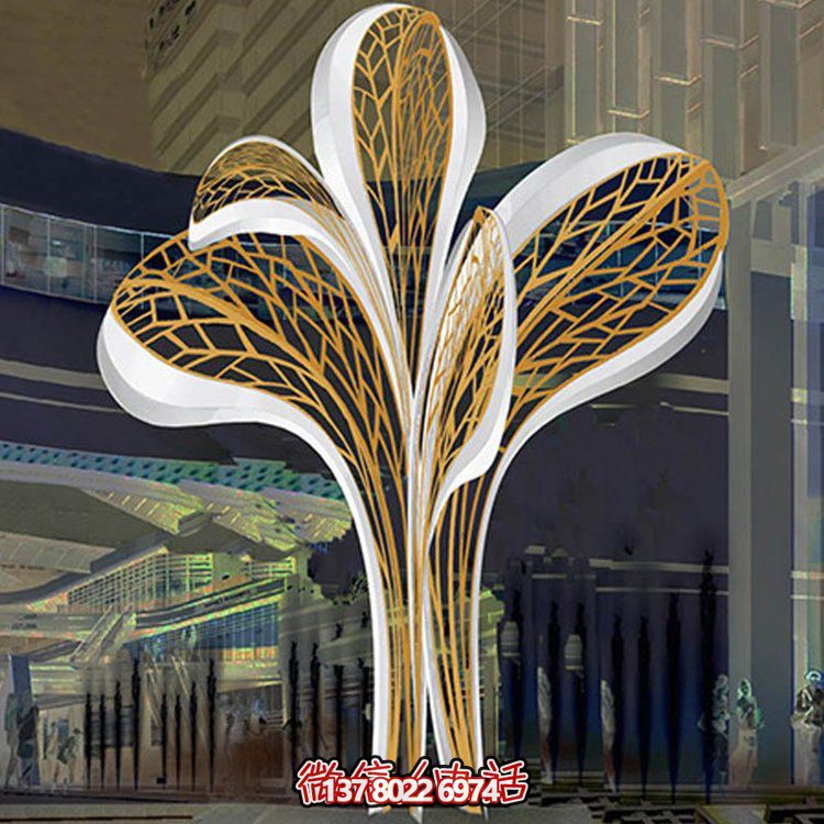 酒店會(huì)所不銹鋼創(chuàng)意園林植物景觀