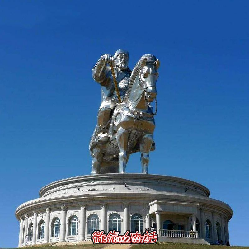 不銹鋼大型景區(qū)景點(diǎn)廣場人物成吉思汗雕塑 不銹鋼大型景區(qū)景點(diǎn)廣場人物成吉思汗雕塑